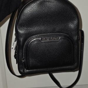 Michael Kors Jaycee XS Black Leather Convertible Backpack